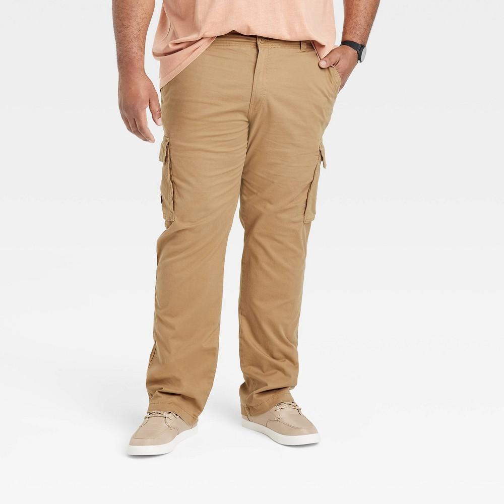 Mens Big & Tall Relaxed Fit Straight Cargo Pants - Goodfellow & Co Brown 30x36 Product Image