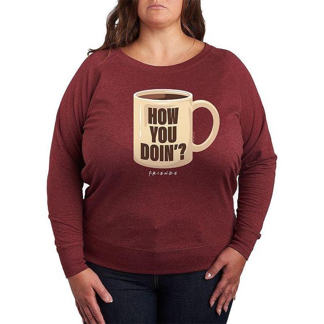 Plus Size Friends How You Doin Coffee Mug Graphic Tee, Womens Med Red Product Image