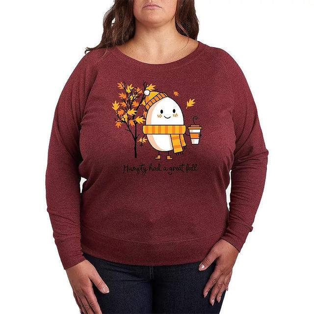 Womens Humpty Had A Great Fall Lightweight French Terry Sweatshirt Grey Dark Red Product Image