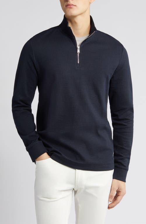 Mens Long-Sleeved Cotton T-Shirt with Zip Neck Product Image