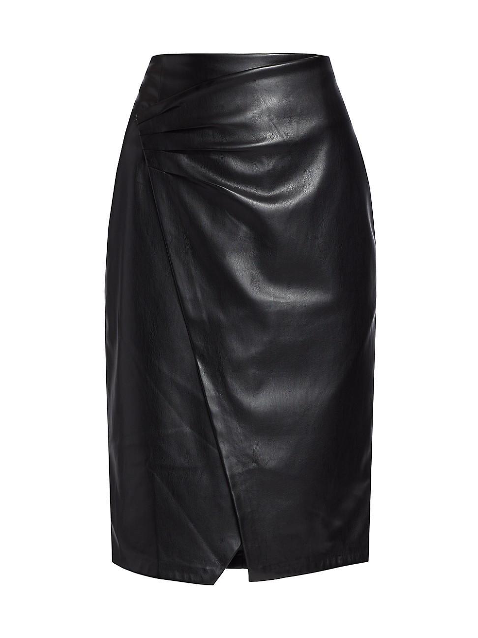 Womens Vegan Leather Wrap Skirt product image