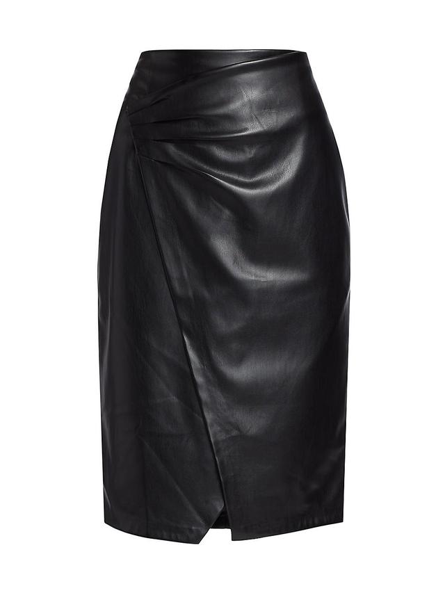 Womens Vegan Leather Wrap Skirt Product Image