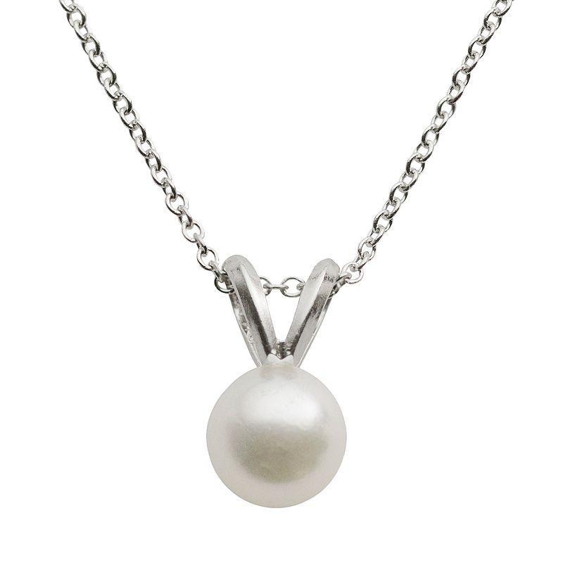 18k White Gold AA Akoya Cultured Pearl Pendant - 16 in., Womens Product Image