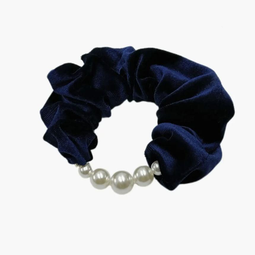 Faux Pearl Velvet Scrunchie Product Image