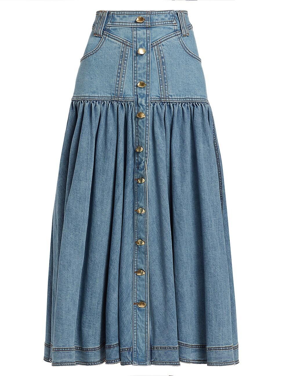 Womens Belmond Denim Midi-Skirt Product Image