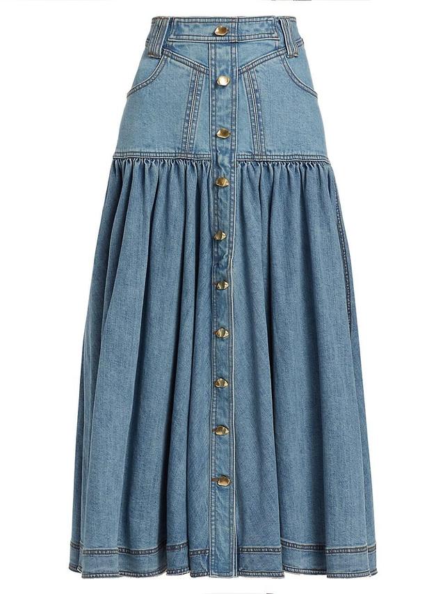 Womens Belmond Denim Midi-Skirt Product Image