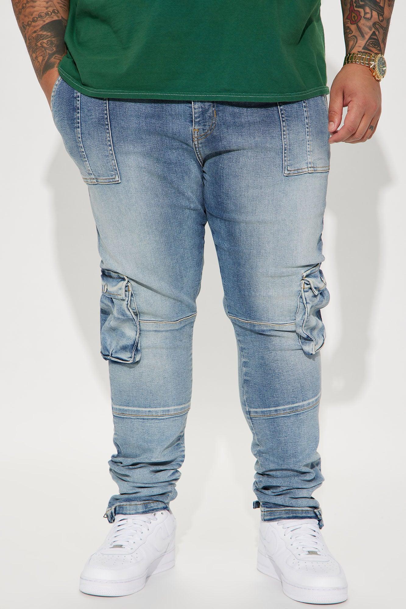 Out Of Control Stacked Skinny Jeans - Light Blue Wash Product Image