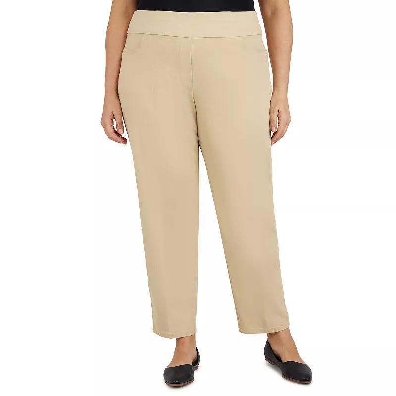 Plus Size Alfred Dunner Classics Pull-On Straight-Leg Denim Pants, Womens Black Product Image