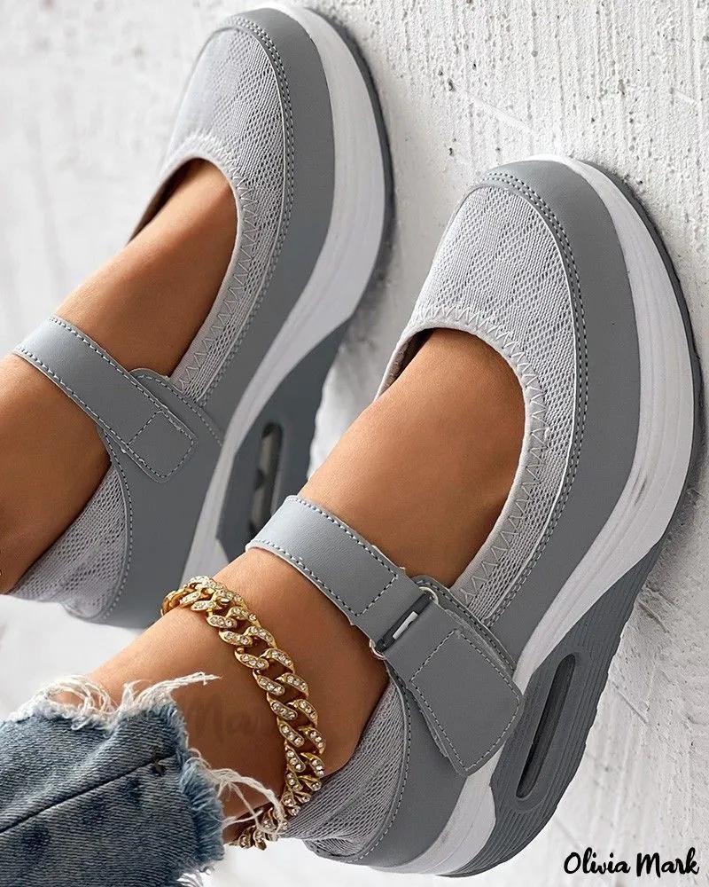 Olivia Mark – Premium Airflow Strapped Sneakers for Enhanced Comfort Product Image