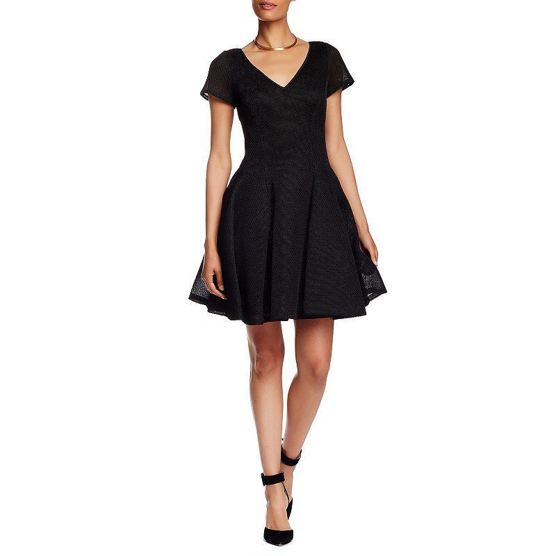 Womens Focus By Shani Honeycomb Cutout Fit & Flare Dress Product Image