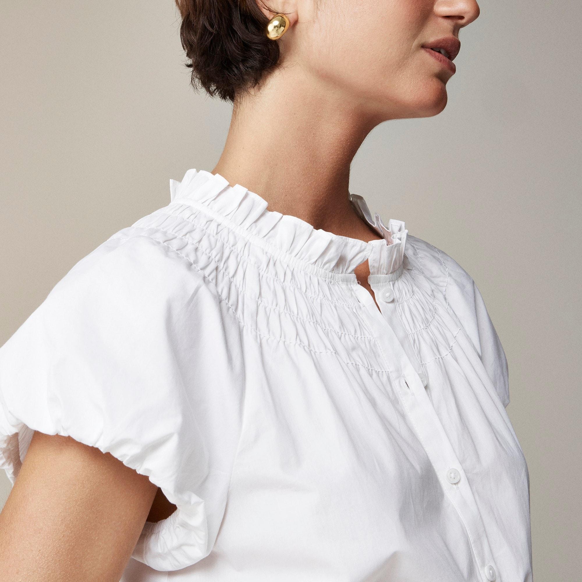 Smocked-neck top Product Image