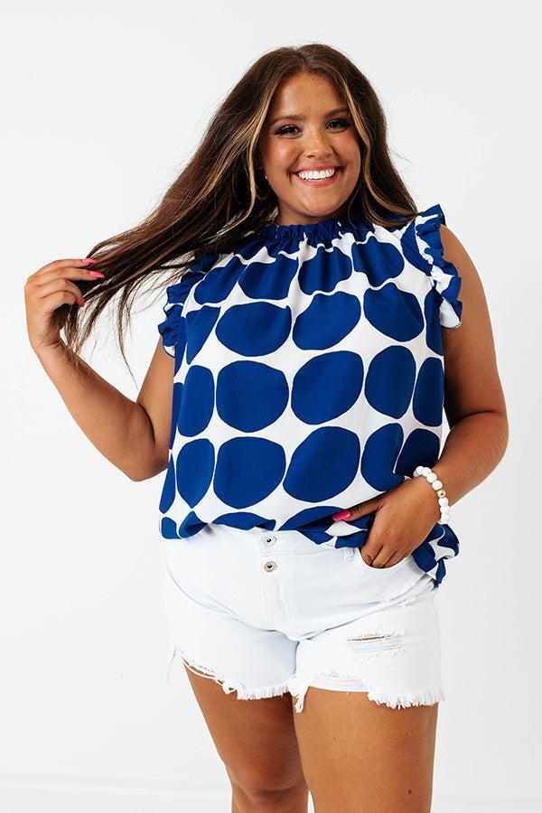 Brunch And Go Shift Top In Royal Blue Curves Product Image