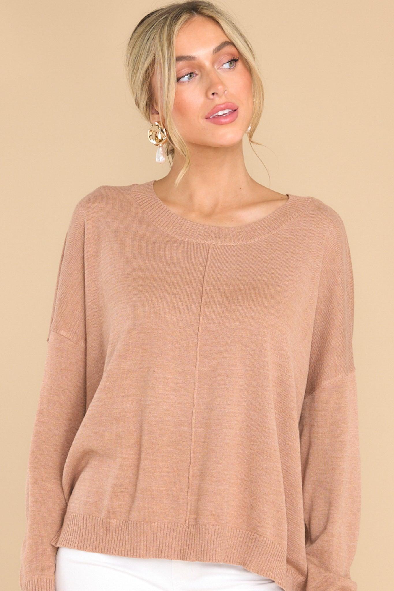 Staying Optimistic Light Mocha Sweater Sienna Product Image