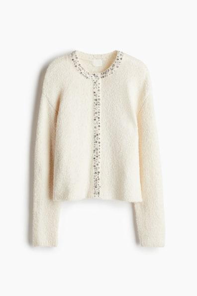 Rhinestone-Decorated Cardigan Product Image