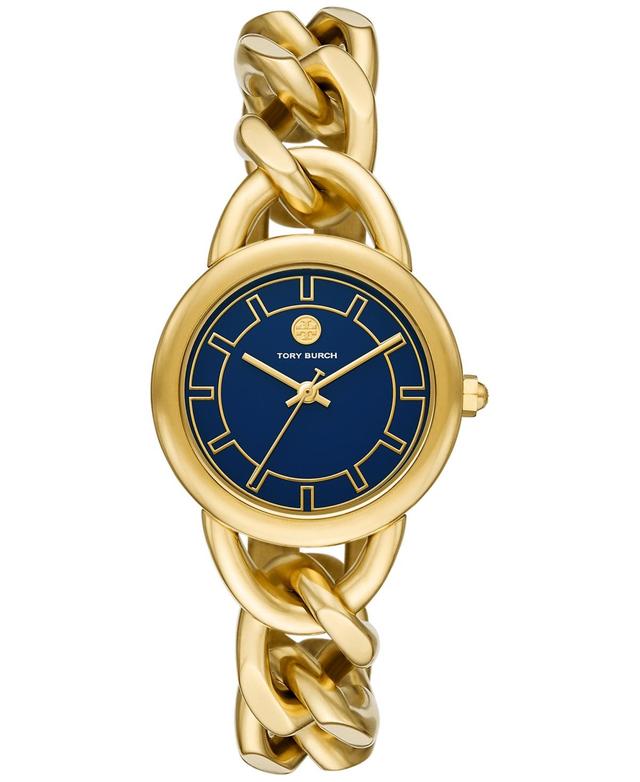 Tory Burch Womens Gold-Tone Stainless Steel Link Bracelet Watch 32mm Product Image