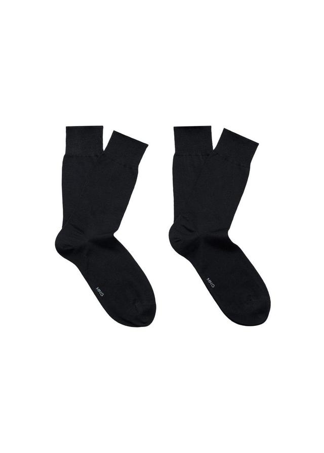 MANGO MAN - Pack of 2 long cotton socks blackMen Product Image