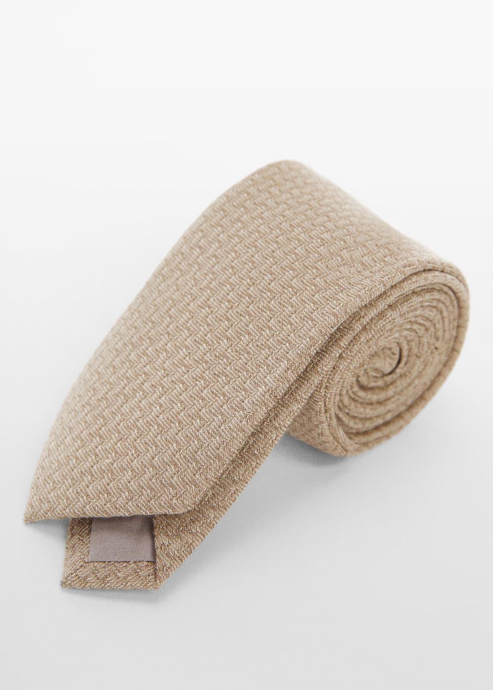 MANGO MAN - Cotton and linen structured tie - One size - Men Product Image