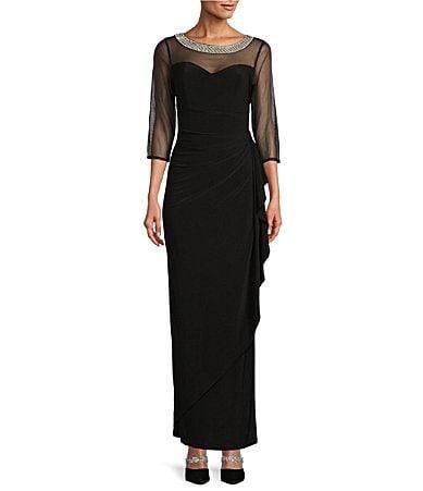 Alex Evenings Illusion Embellished Detail Jersey Gown Product Image