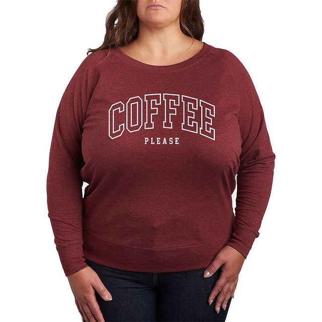 Womens Coffee Please Slouchy Graphic Sweatshirt Med Red Product Image