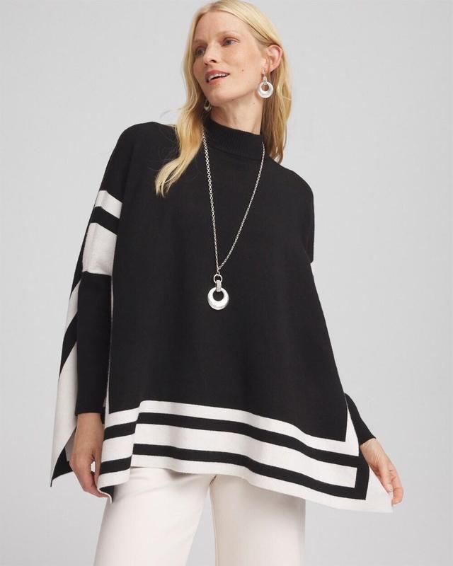 Colorblock Sweater Poncho Product Image