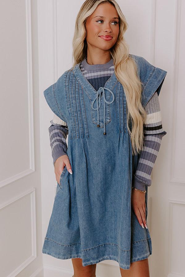 Small Town Cafe Chambray Mini Dress Product Image