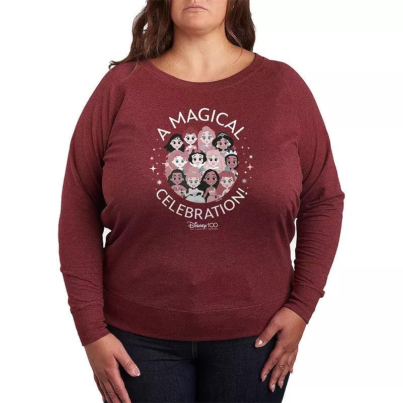 Plus Size Coffee And Camping Lightweight French Terry Sweatshirt, Womens Grey Dark Red Product Image