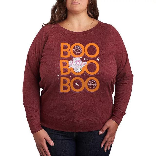 Plus Size Care Bears Boo Mummy Halloween Lightweight French Terry Sweatshirt, Womens Grey Blue Product Image