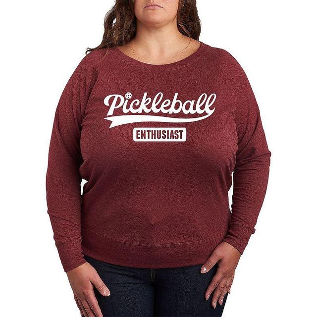 Plus Pickleball Enthusiast Slouchy Graphic Sweatshirt, Womens Med Red Product Image