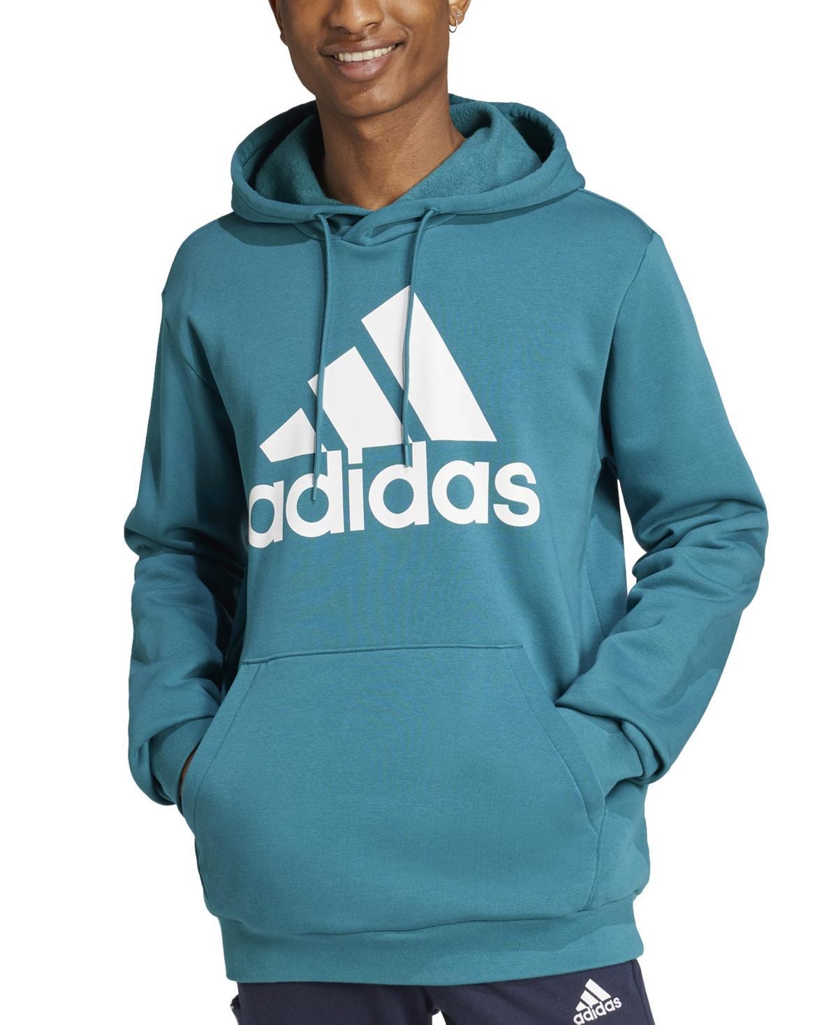 Mens adidas Essential Big Logo Fleece Hoodie Better Red Product Image