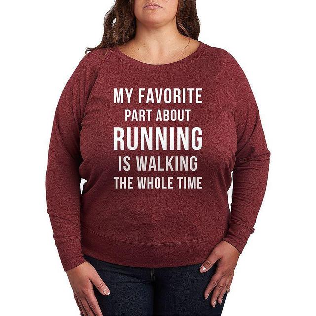 Plus Size Favorite Part About Running Lightweight French Terry Sweatshirt, Womens Grey Indigo Product Image