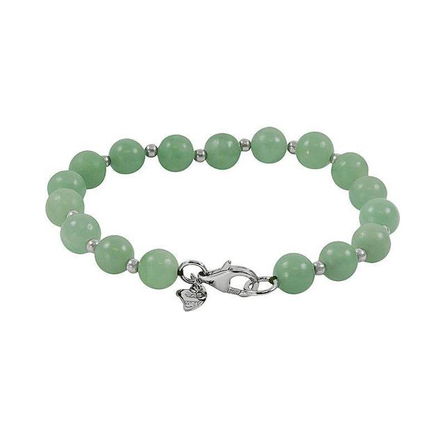 Sterling Silver Jade Bead Bracelet, Womens Green Product Image