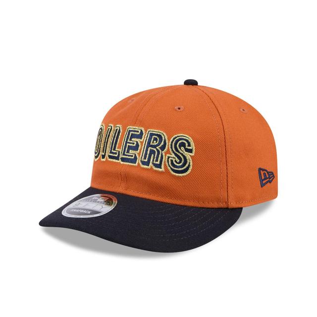 Oilers Gold Wood Retro Crown 9FIFTY Snapback Hat Male Product Image