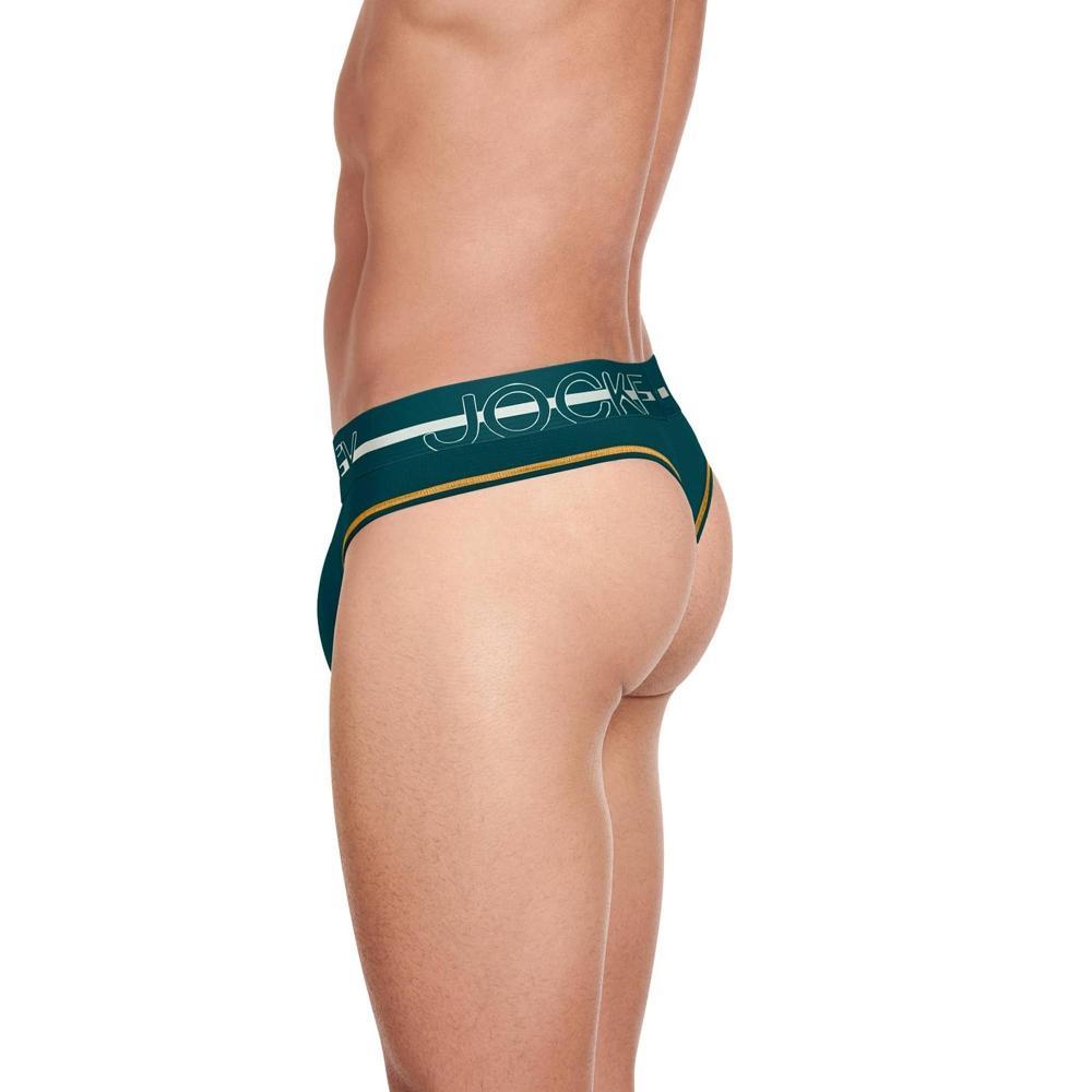 Jockey Men's Sport Silver Microfiber Thong L Gaugin Green Product Image