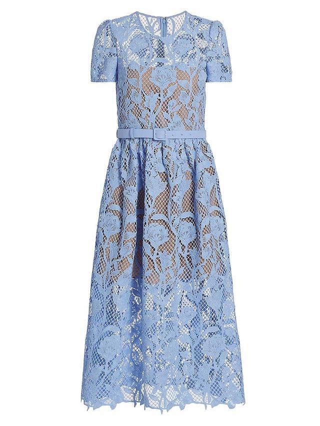 Womens Lily Mesh Lace A-Line Midi-Dress Product Image