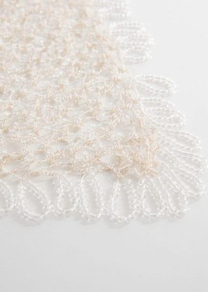 MANGO - Beaded sarong-style scarf - One size - Women Product Image