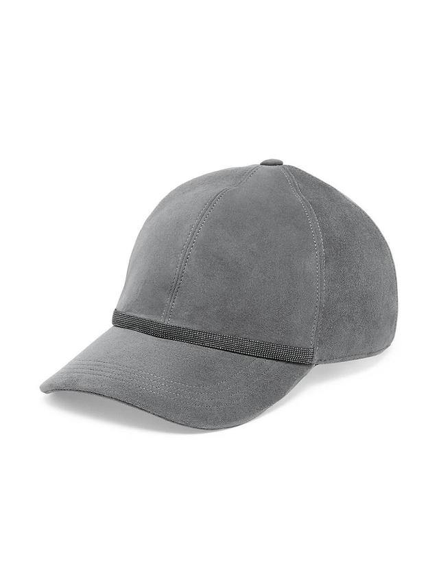 Womens Suede Baseball Cap with Shiny Trim Product Image