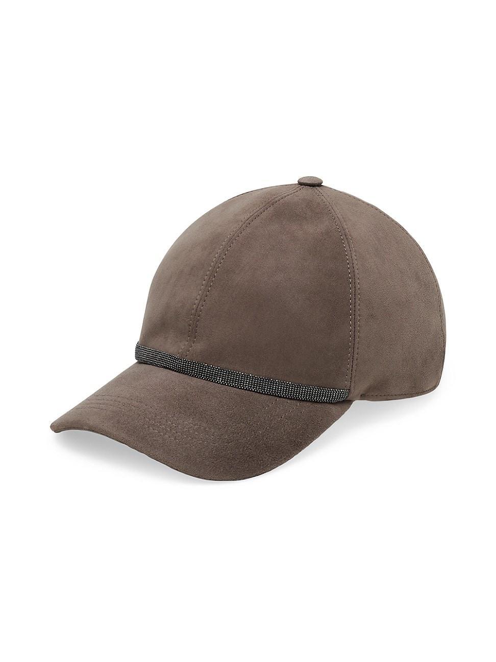 Womens Suede Baseball Cap with Shiny Trim Product Image