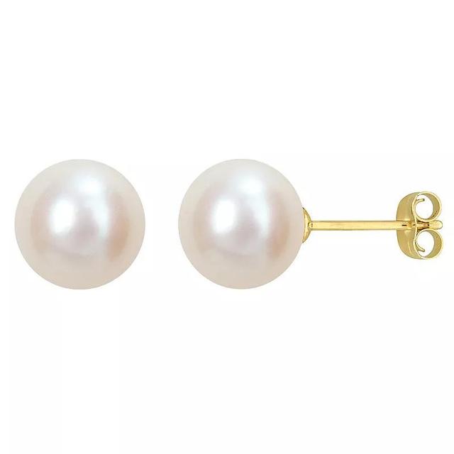 Stella Grace 10k Gold Freshwater Cultured Pearl Stud Earrings, Womens Product Image