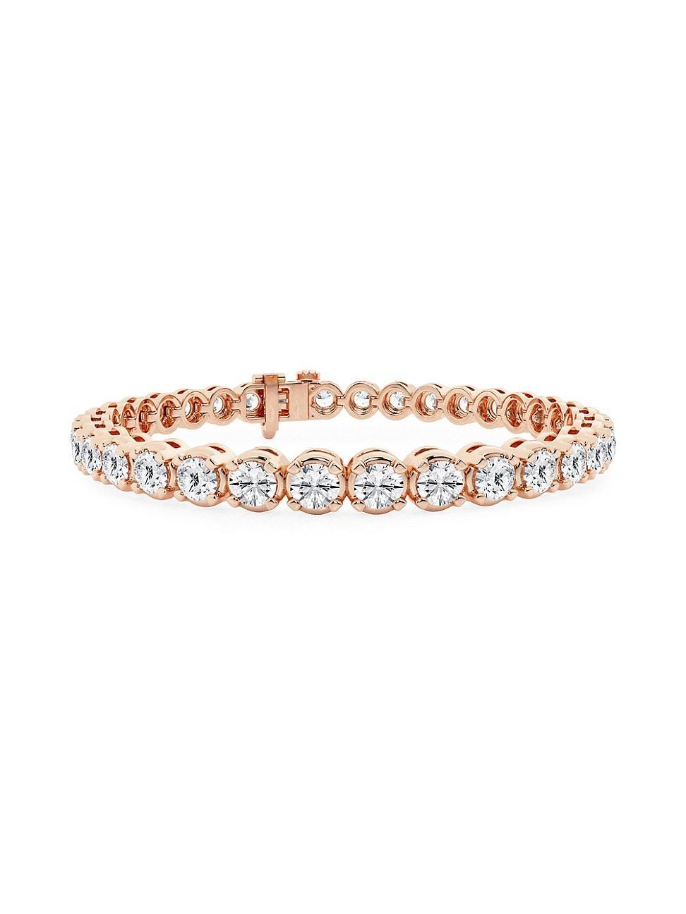 Womens 14K Rose Gold & Lab-Grown Diamond 4-Prong Tennis Bracelet Product Image