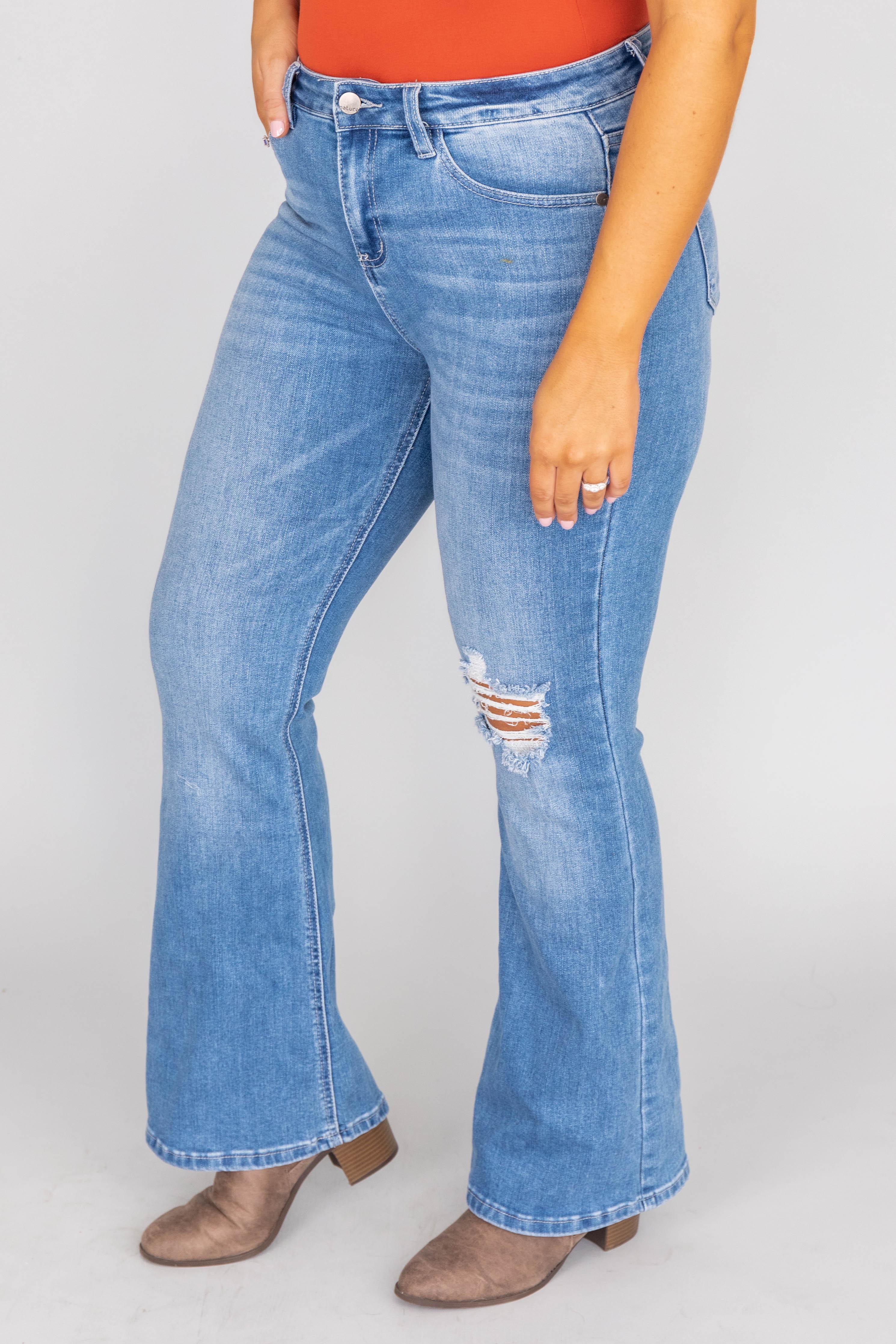 Reagan Medium Wash Flare Jeans FINAL SALE Product Image