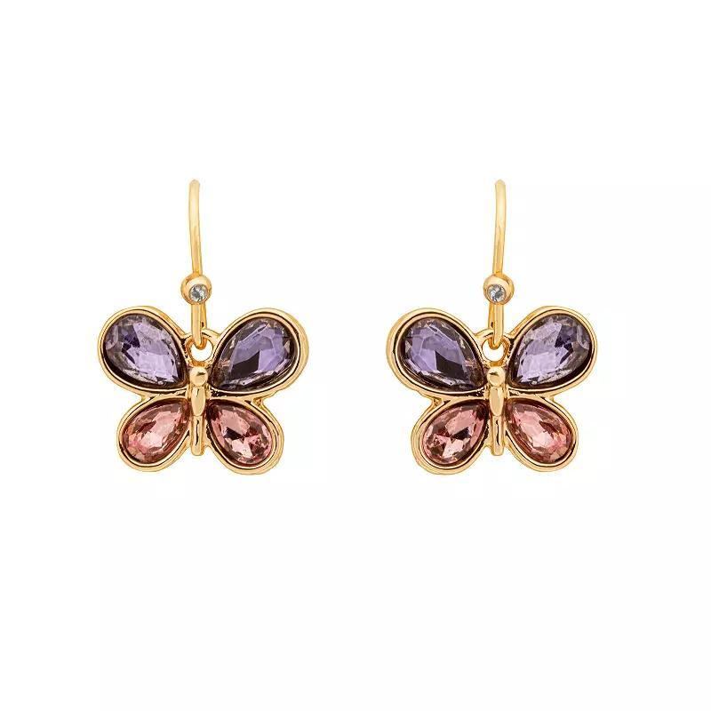 LC Lauren Conrad Butterfly Drop Earrings, Womens, Multi Product Image