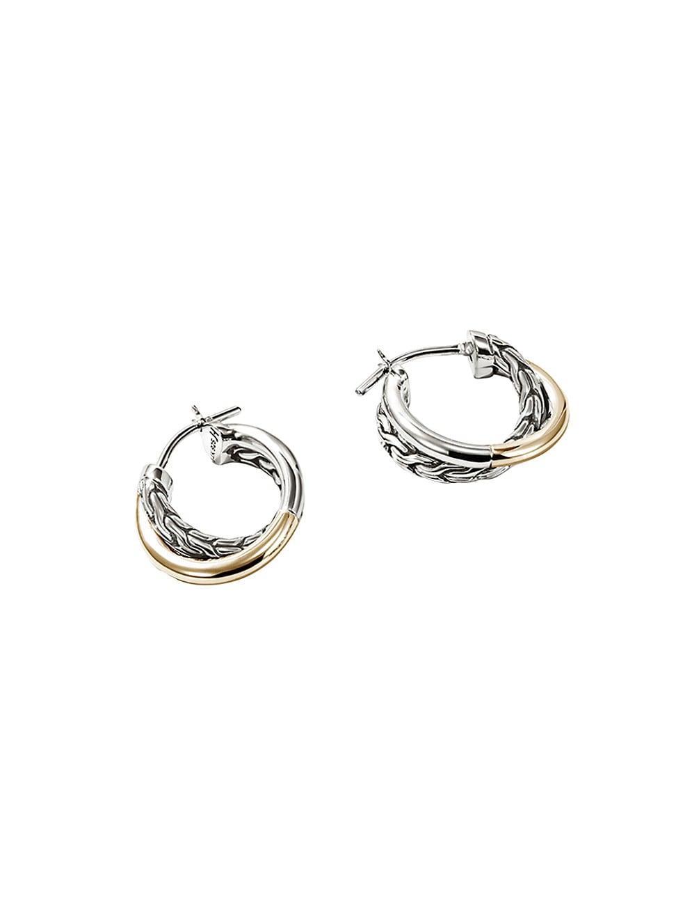 Womens JH Essentials 14K Yellow Gold & Sterling Silver Small Crossover Earrings Product Image