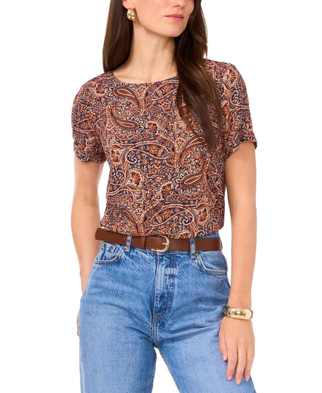 Vince Camuto Womens Paisley-Print Crewneck Top Product Image