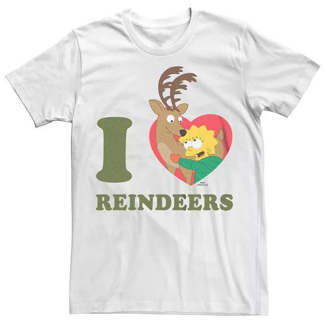 Mens The Simpsons Lisa I Heart Reindeers Graphic Tee Product Image