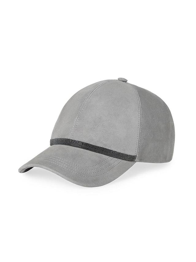 Womens Suede Baseball Cap With Shiny Trim Product Image