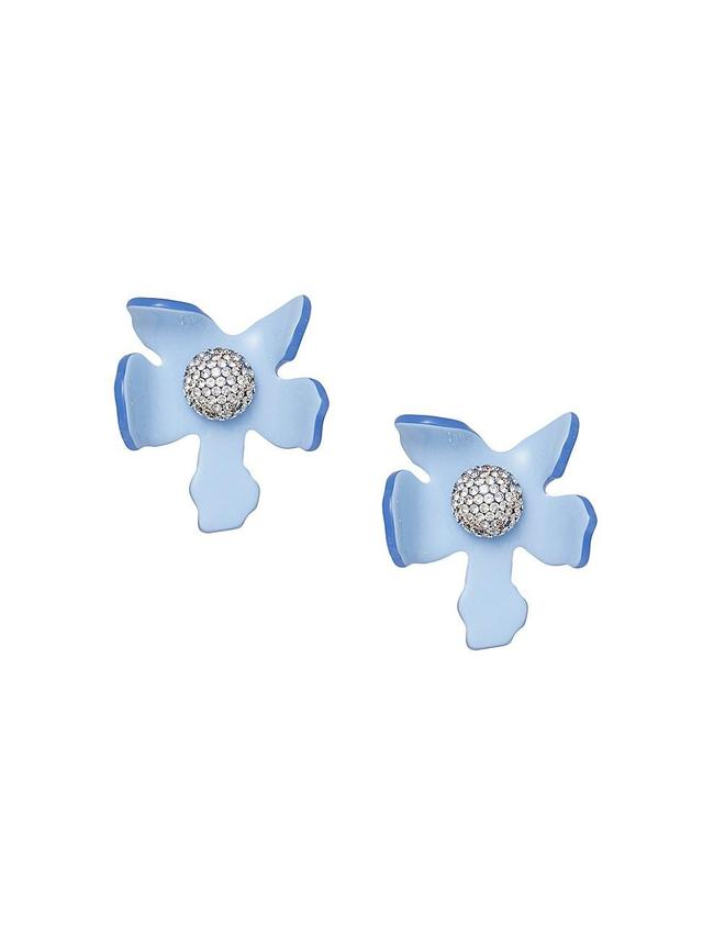 Womens Lily 14K Gold-Plated, Acetate & Crystal Button Earrings Product Image