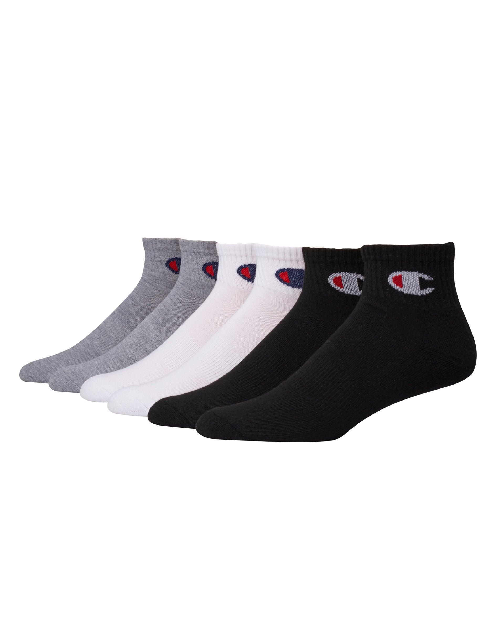 Champion Mens Ankle Socks, 6-pairs Heather Grey 10-13 Product Image