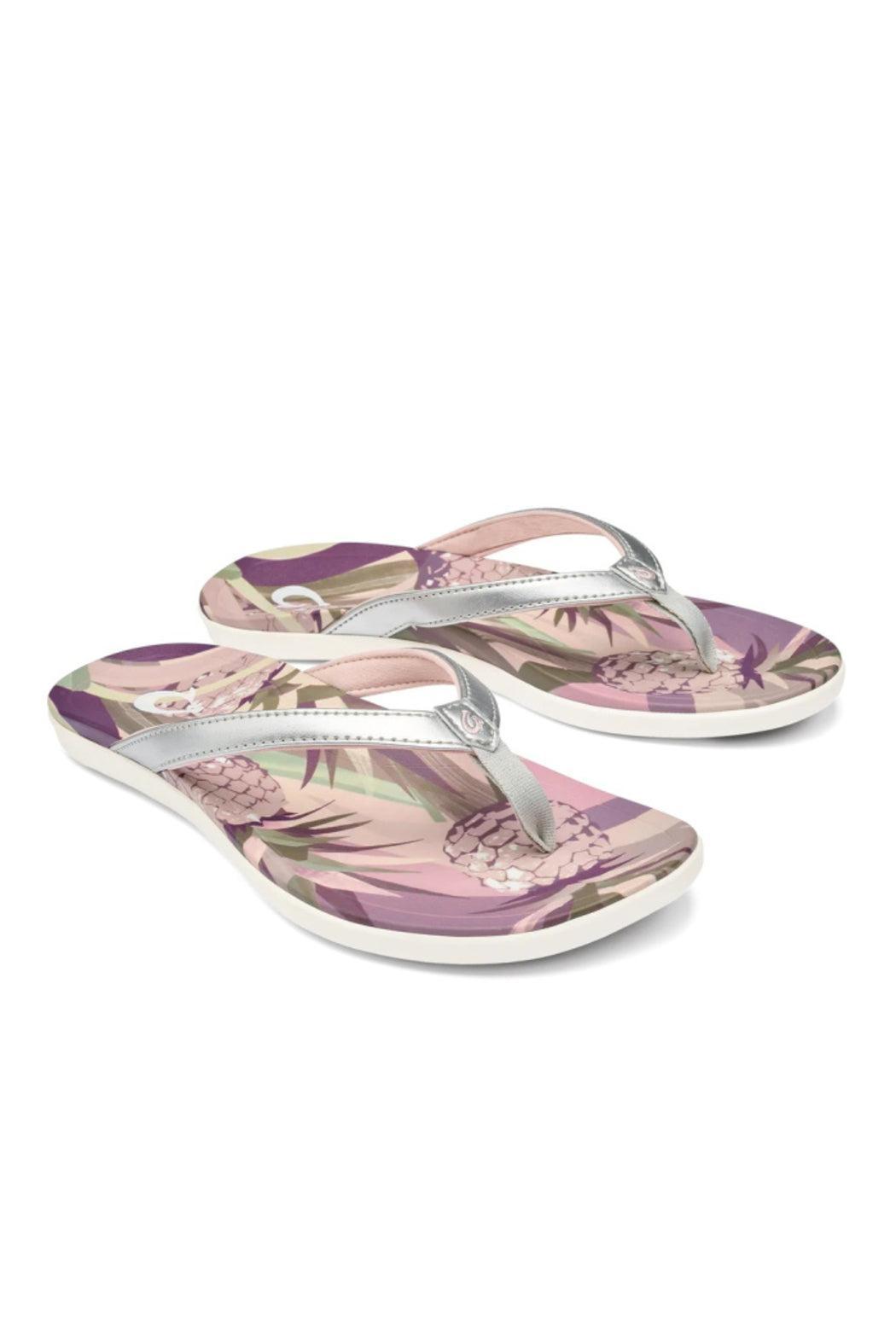 Olukai Women's Ho'Opio Hau in Silver/Pineapple Female Product Image