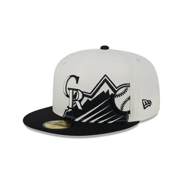 New Era Mens Cream Colorado Rockies Lonestar 59FIFTY Fitted Hat - Cream, Black Product Image