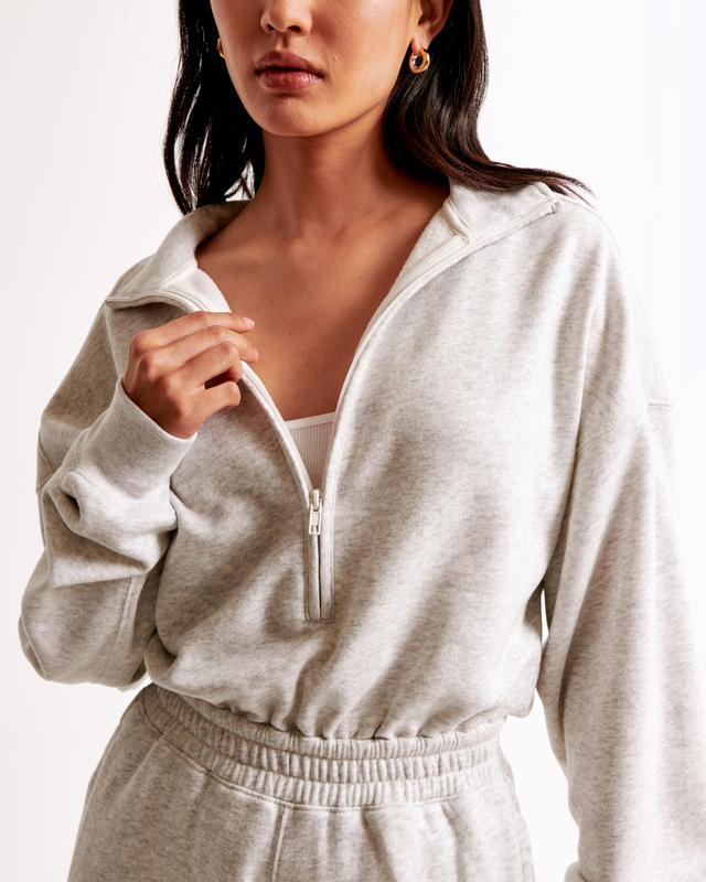 Long-Sleeve Half-Zip Fleece Jumpsuit Product Image